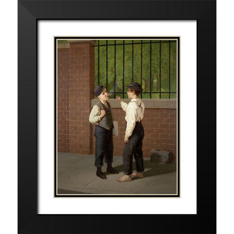 Negotiation Black Modern Wood Framed Art Print with Double Matting by Carr, Samuel S