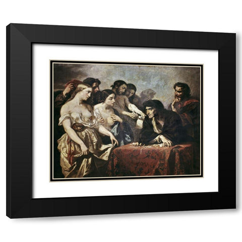 Love To The Highest Bidder Black Modern Wood Framed Art Print with Double Matting by Couture, Thomas