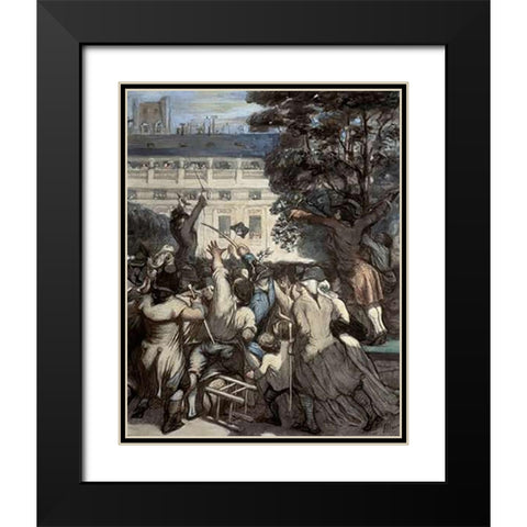 Camille Moulin at The Royal Palace Black Modern Wood Framed Art Print with Double Matting by Daumier, Honore