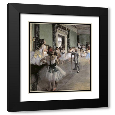 Dance Class Black Modern Wood Framed Art Print with Double Matting by Degas, Edgar