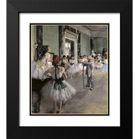 Dance Class Black Modern Wood Framed Art Print with Double Matting by Degas, Edgar