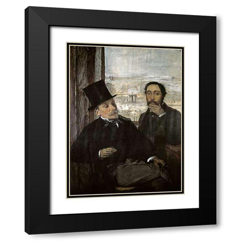 Degas and Evariste De Valernes Black Modern Wood Framed Art Print with Double Matting by Degas, Edgar