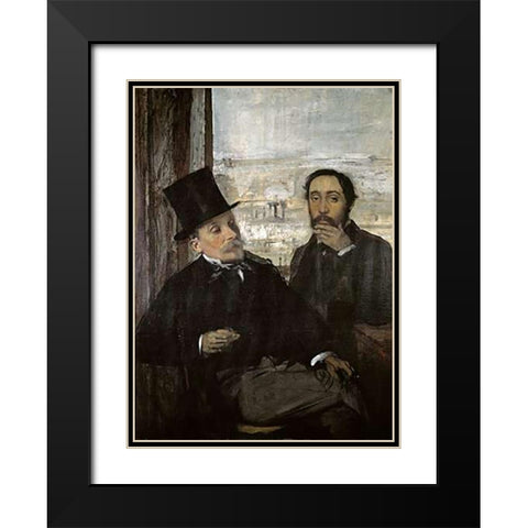 Degas and Evariste De Valernes Black Modern Wood Framed Art Print with Double Matting by Degas, Edgar
