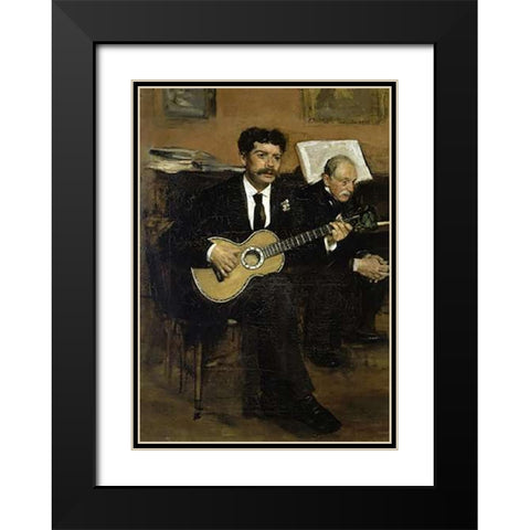 Lorenzo Pagans and Auguste De Gas Black Modern Wood Framed Art Print with Double Matting by Degas, Edgar