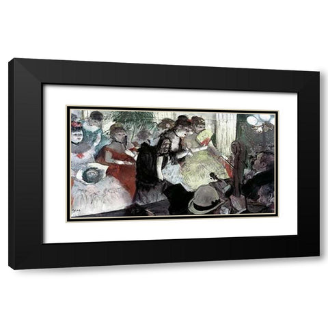 Orchestra Pit Black Modern Wood Framed Art Print with Double Matting by Degas, Edgar