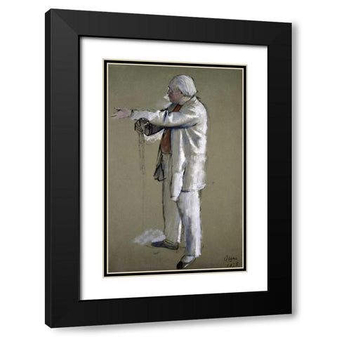 The Ballet Master Black Modern Wood Framed Art Print with Double Matting by Degas, Edgar