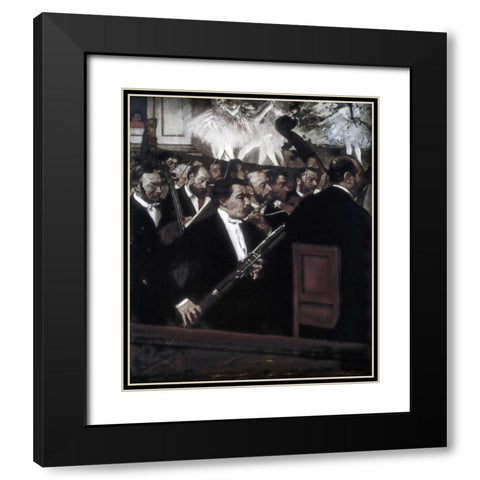 The Orchestra of the Opera Black Modern Wood Framed Art Print with Double Matting by Degas, Edgar
