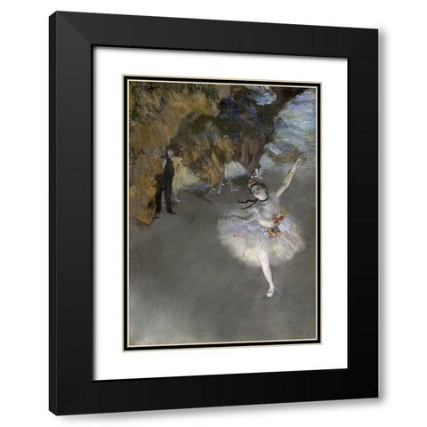 The Star Black Modern Wood Framed Art Print with Double Matting by Degas, Edgar