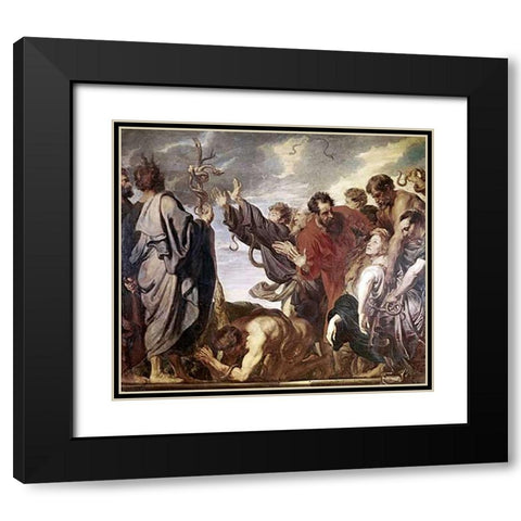 Serpent of Metal Black Modern Wood Framed Art Print with Double Matting by Van Dyck, Anthony