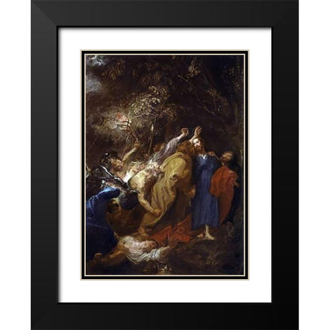Taking of Museumist Black Modern Wood Framed Art Print with Double Matting by Van Dyck, Anthony