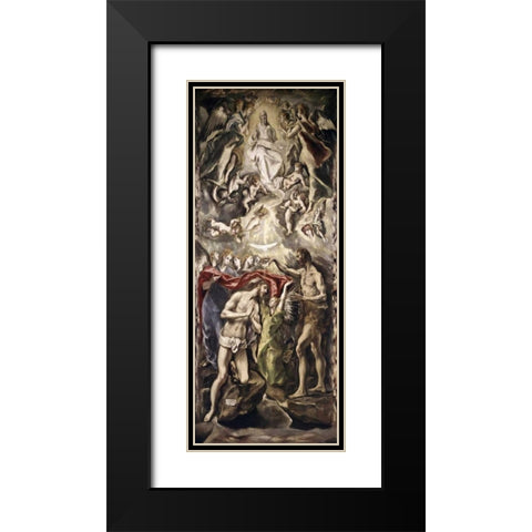 Baptism of Christ Black Modern Wood Framed Art Print with Double Matting by El Greco