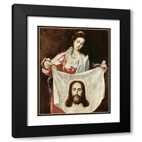 Veronica and The Holy Veil Black Modern Wood Framed Art Print with Double Matting by El Greco