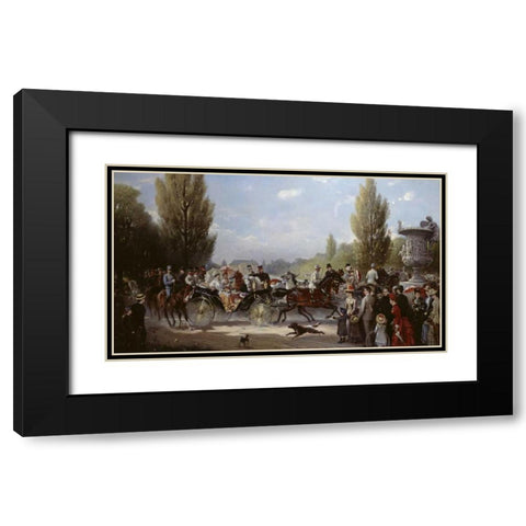 Frederich II and Victoria On The Way To Potstam Black Modern Wood Framed Art Print with Double Matting by Eschwege, F.A. Elmar