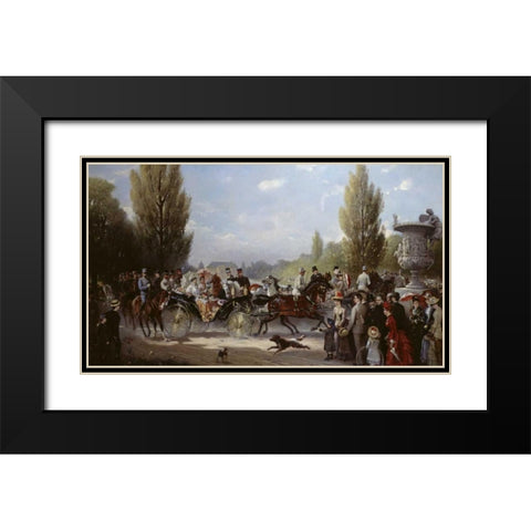 Frederich II and Victoria On The Way To Potstam Black Modern Wood Framed Art Print with Double Matting by Eschwege, F.A. Elmar