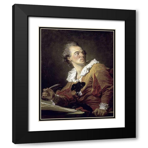Inspiration Black Modern Wood Framed Art Print with Double Matting by Fragonard, Jean Honore