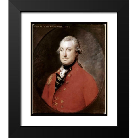 Charles Cornwallis Black Modern Wood Framed Art Print with Double Matting by Gainsborough, Thomas