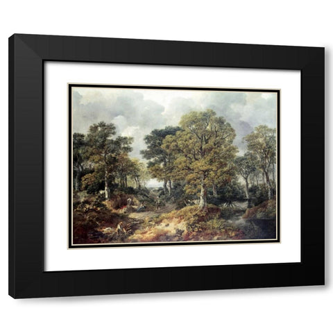 Gainsboroughs Forest Black Modern Wood Framed Art Print with Double Matting by Gainsborough, Thomas