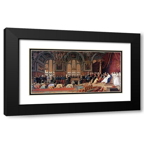 Reception of The Siamese Ambassadors Black Modern Wood Framed Art Print with Double Matting by Gerome, Jean Leon