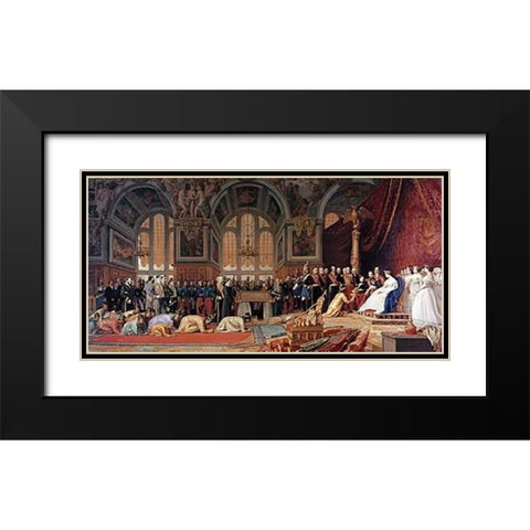 Reception of The Siamese Ambassadors Black Modern Wood Framed Art Print with Double Matting by Gerome, Jean Leon