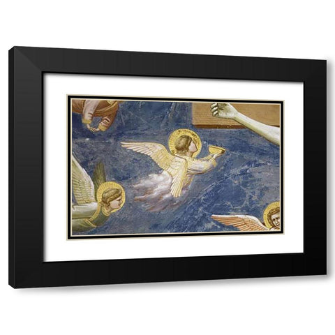 Crucifixion - Detail Black Modern Wood Framed Art Print with Double Matting by Giotto