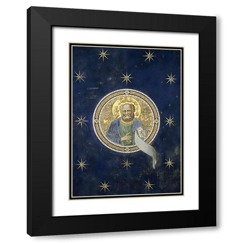 Prophet Malachi - Detail of Ceiling Black Modern Wood Framed Art Print with Double Matting by Giotto