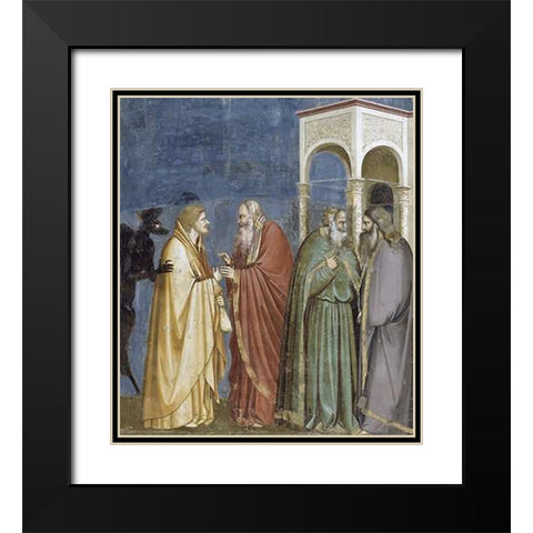 Treachery of Judas Black Modern Wood Framed Art Print with Double Matting by Giotto