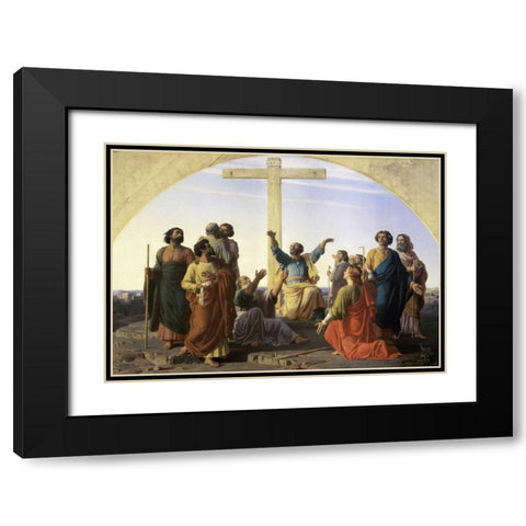 Dispersion of The Apostles Black Modern Wood Framed Art Print with Double Matting by Gleyre, Charles