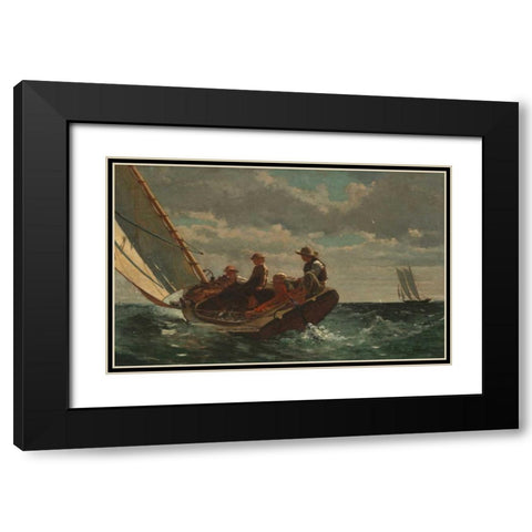 Breezing Up Black Modern Wood Framed Art Print with Double Matting by Homer, Winslow