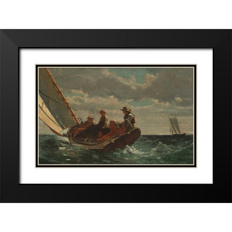 Breezing Up Black Modern Wood Framed Art Print with Double Matting by Homer, Winslow
