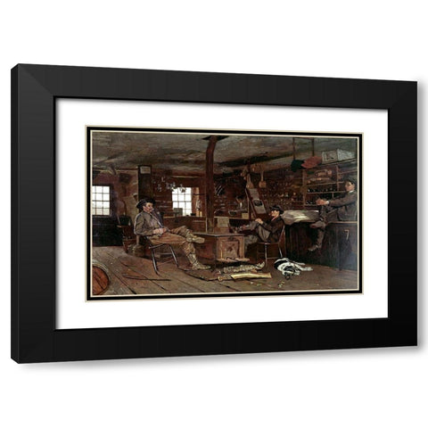 Country Store Black Modern Wood Framed Art Print with Double Matting by Homer, Winslow