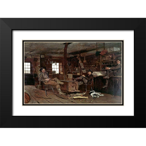 Country Store Black Modern Wood Framed Art Print with Double Matting by Homer, Winslow