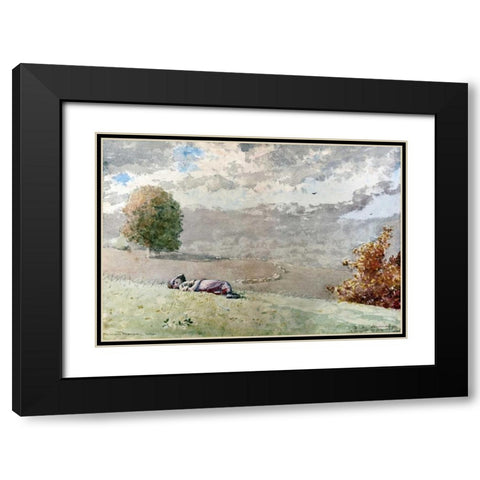 Daydreaming Black Modern Wood Framed Art Print with Double Matting by Homer, Winslow
