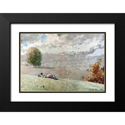 Daydreaming Black Modern Wood Framed Art Print with Double Matting by Homer, Winslow