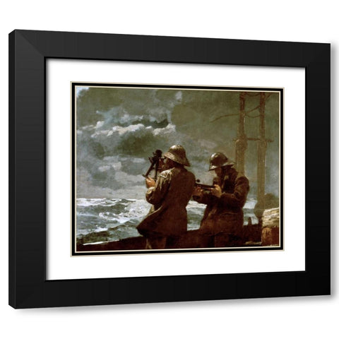 Eight Bells Black Modern Wood Framed Art Print with Double Matting by Homer, Winslow