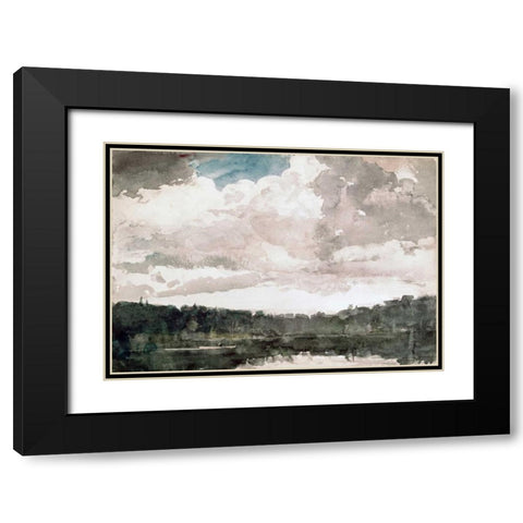 Lone Boat, North Woods Club, Adirondacks Black Modern Wood Framed Art Print with Double Matting by Homer, Winslow