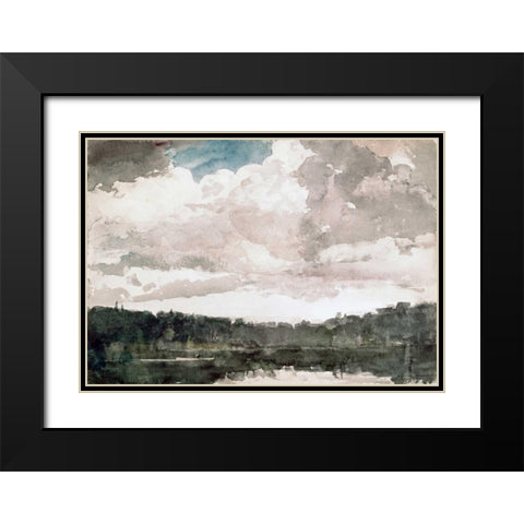 Lone Boat, North Woods Club, Adirondacks Black Modern Wood Framed Art Print with Double Matting by Homer, Winslow