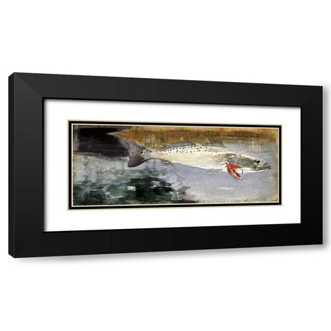 Mrs. R. H. Watts Trout Black Modern Wood Framed Art Print with Double Matting by Homer, Winslow