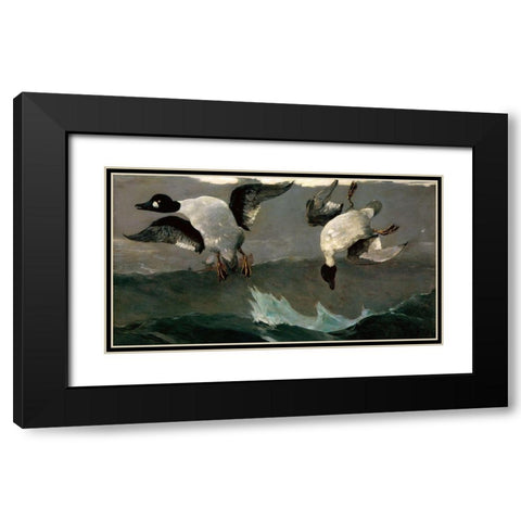 Right and Left Black Modern Wood Framed Art Print with Double Matting by Homer, Winslow