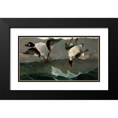 Right and Left Black Modern Wood Framed Art Print with Double Matting by Homer, Winslow