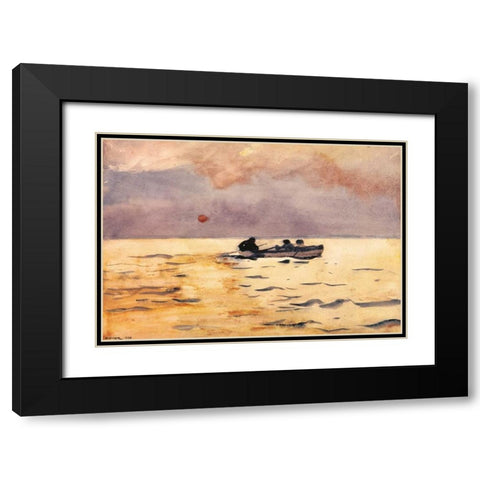 Rowing Home Black Modern Wood Framed Art Print with Double Matting by Homer, Winslow