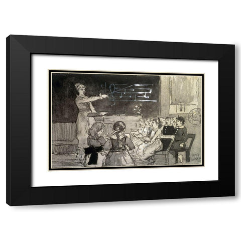 The Music Lesson Black Modern Wood Framed Art Print with Double Matting by Homer, Winslow