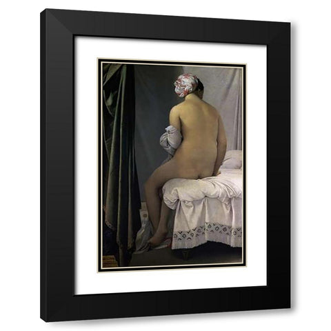 The Bather of Valpincon Black Modern Wood Framed Art Print with Double Matting by Ingres, Jean Auguste Dominique