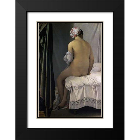 The Bather of Valpincon Black Modern Wood Framed Art Print with Double Matting by Ingres, Jean Auguste Dominique