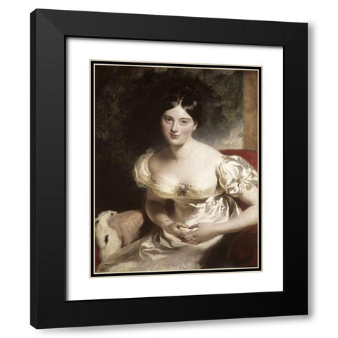 Margaret, Countess of Blessington Black Modern Wood Framed Art Print with Double Matting by Lawrence, Sir Thomas