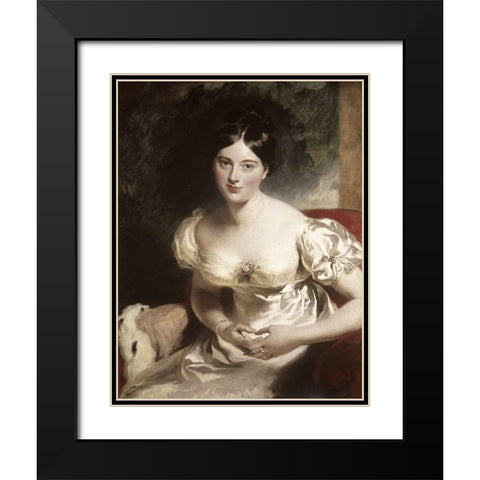 Margaret, Countess of Blessington Black Modern Wood Framed Art Print with Double Matting by Lawrence, Sir Thomas