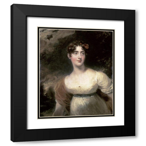 Portrait of Mylady Raglaun Black Modern Wood Framed Art Print with Double Matting by Lawrence, Sir Thomas