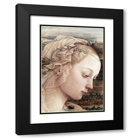 Madonna and Child - Detail - Madonna Black Modern Wood Framed Art Print with Double Matting by Lippi, Filippo