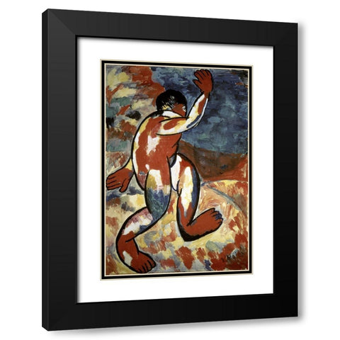 Bather Black Modern Wood Framed Art Print with Double Matting by Malevich, Kazimir