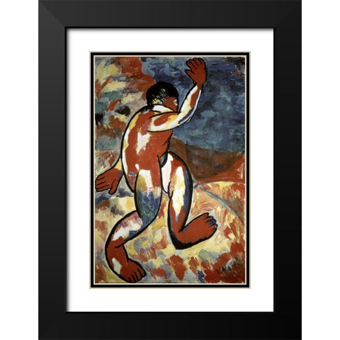 Bather Black Modern Wood Framed Art Print with Double Matting by Malevich, Kazimir