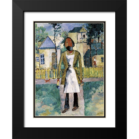 Carpenter Black Modern Wood Framed Art Print with Double Matting by Malevich, Kazimir